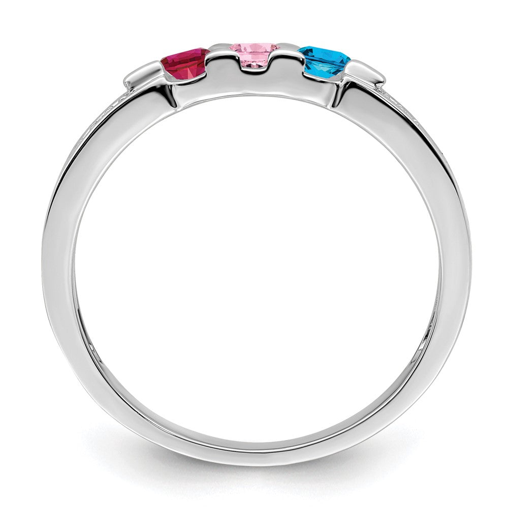 Birthstone and Diamond Mother's Ring — Genuine Stones