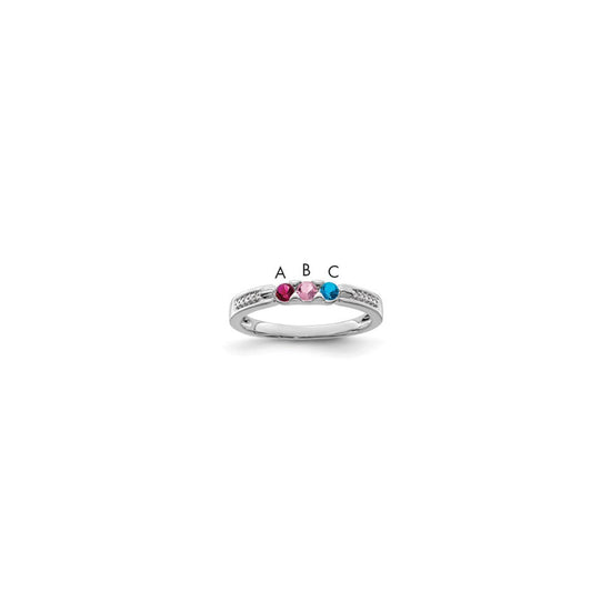 Birthstone and Diamond Mother's Ring — Genuine Stones
