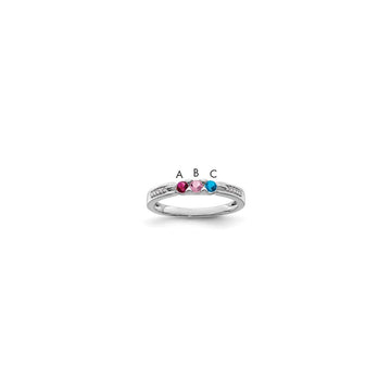 14K White Gold Family Jewelry Diamond Semi-Set Ring