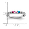 Birthstone and Diamond Mother's Ring — Synthetic Stones