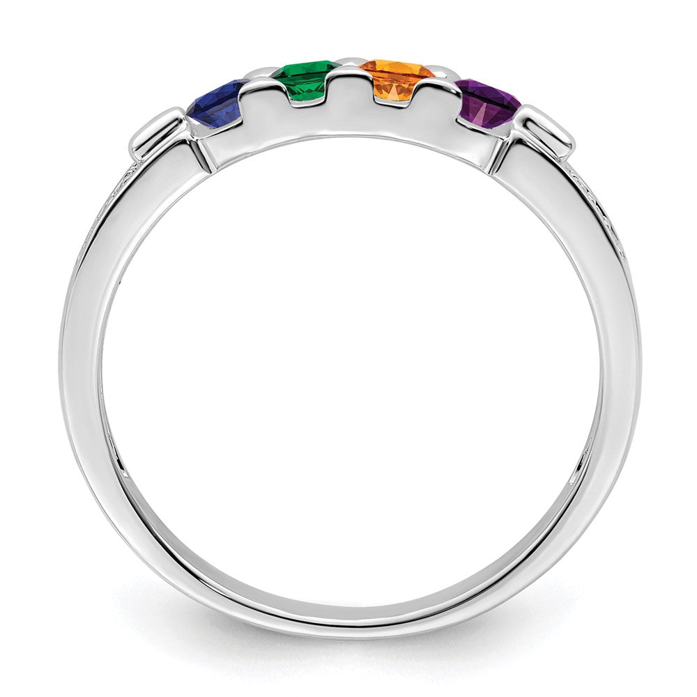 Birthstone and Diamond Mother's Ring — Genuine Stones
