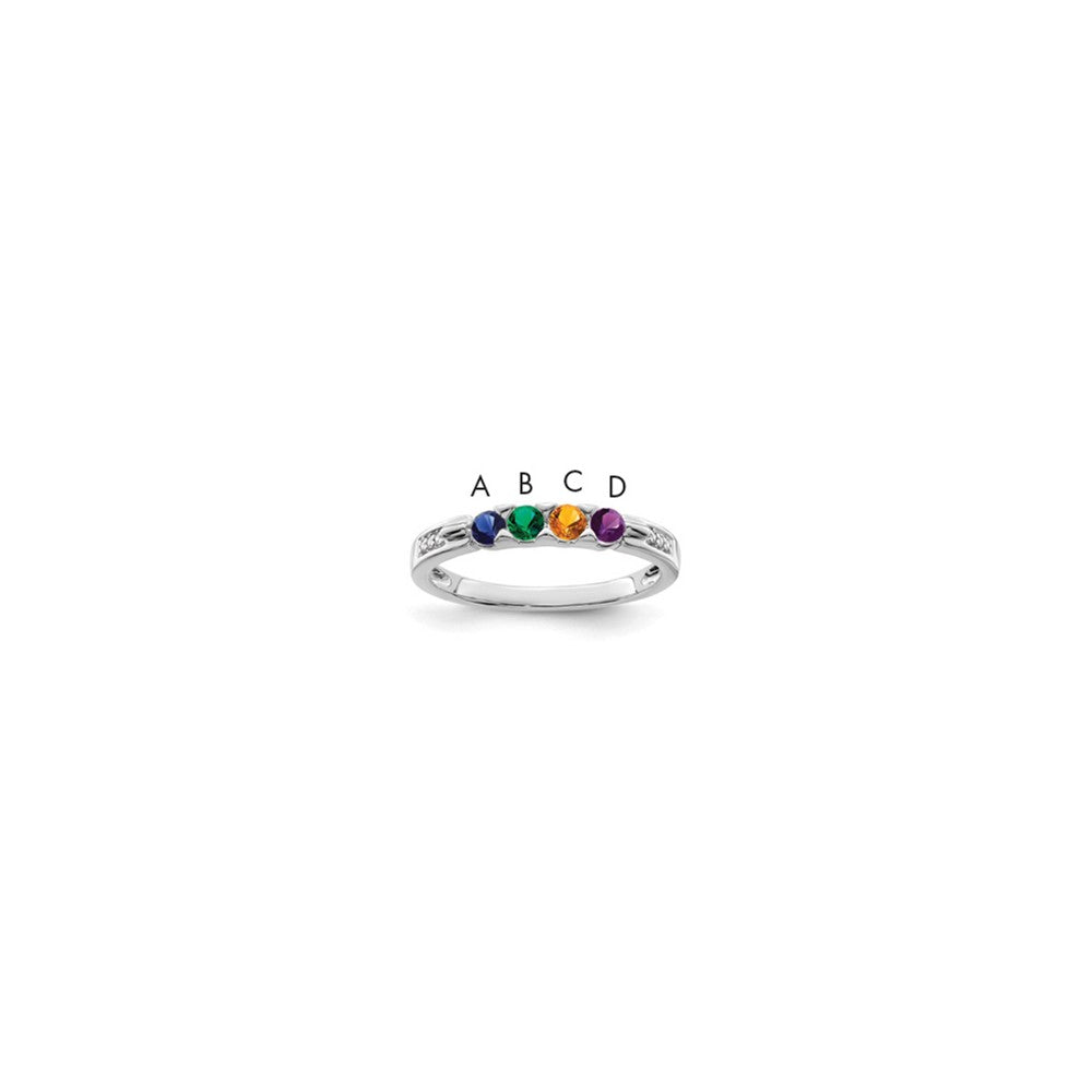 Birthstone and Diamond Mother's Ring — Genuine Stones