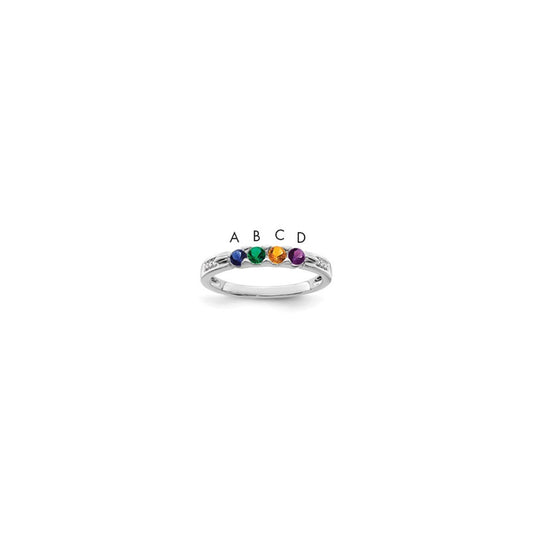 Birthstone and Diamond Mother's Ring — Synthetic Stones