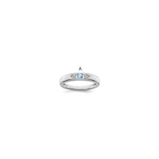 Birthstone and Diamond Mother's Ring Semi-Mount