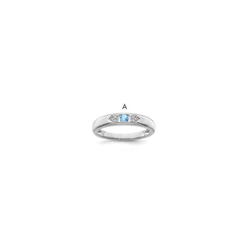 Birthstone and Diamond Mother's Ring Semi-Mount