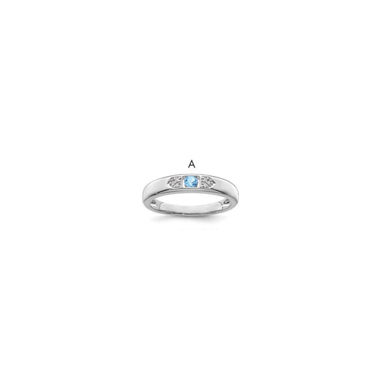 Birthstone and Diamond Mother's Ring Semi-Mount