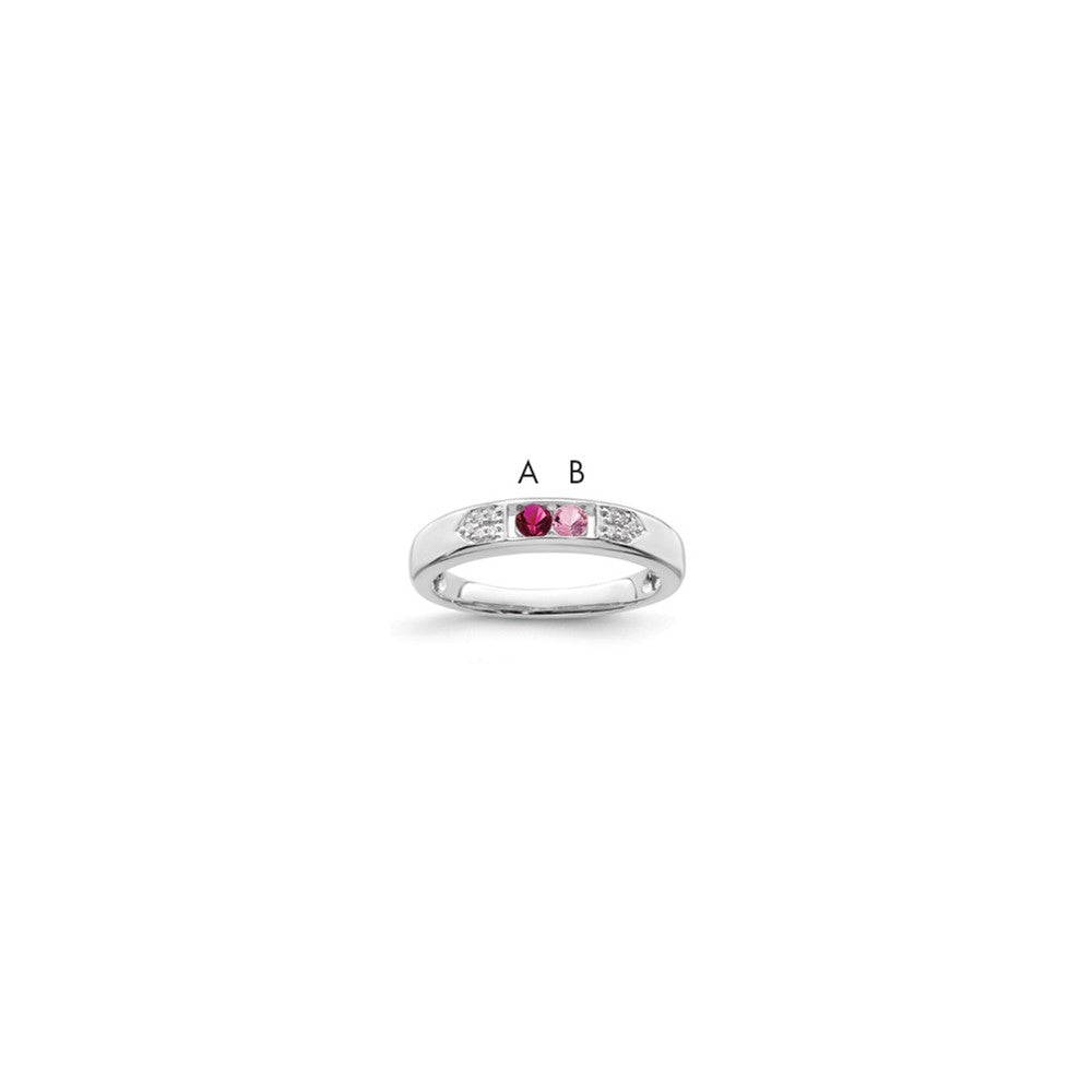 Birthstone and Diamond Mother's Ring Semi-Mount