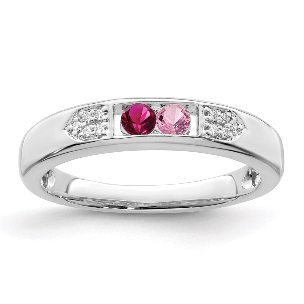 Birthstone and Diamond Mother's Ring Semi-Mount