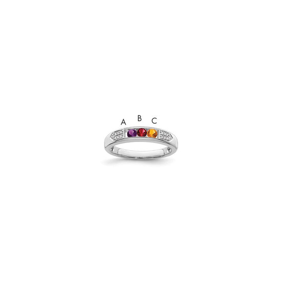 Birthstone and Diamond Mother's Ring Semi-Mount