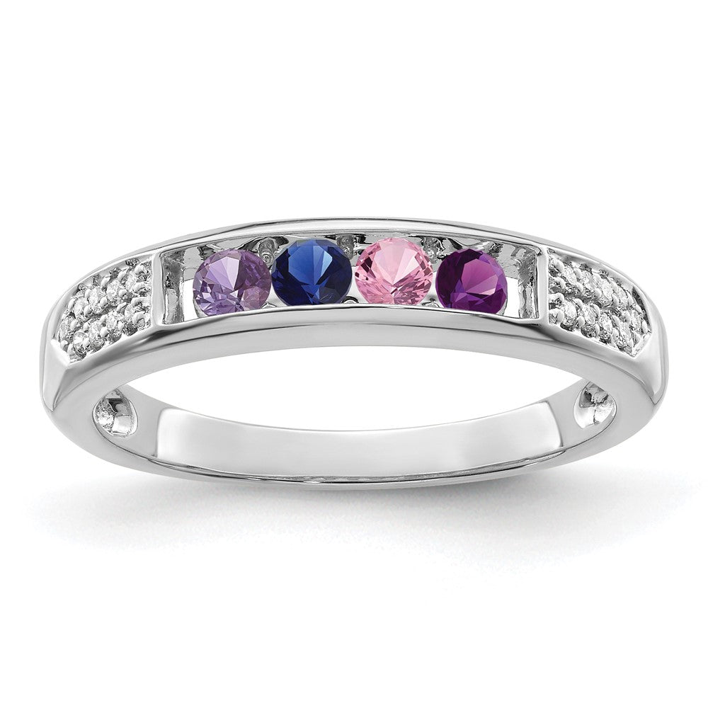 Birthstone and Diamond Mother's Ring Semi-Mount