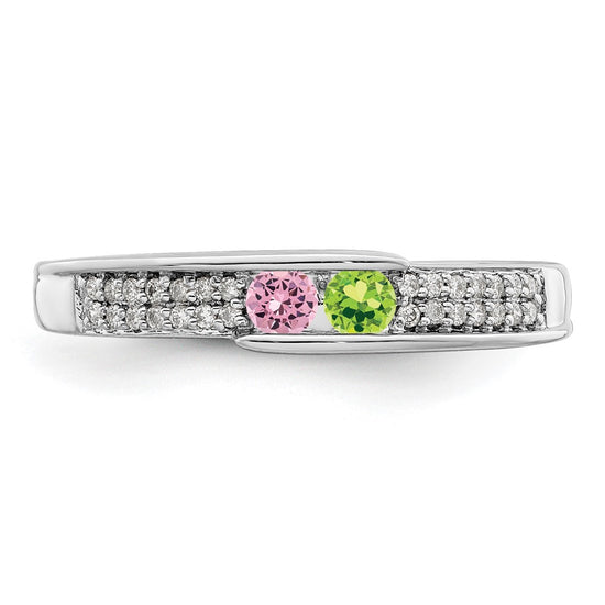 Birthstone and Diamond Mother's Ring