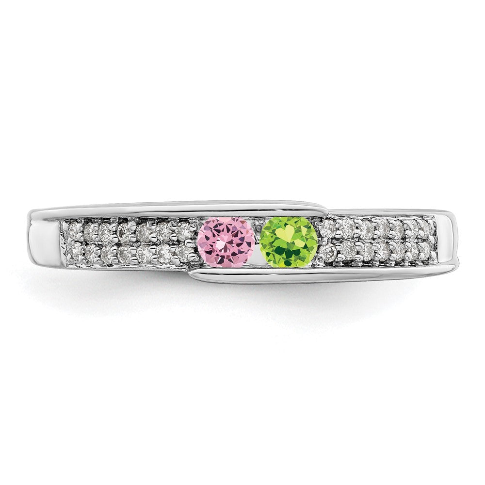 Birthstone and Diamond Mother's Ring