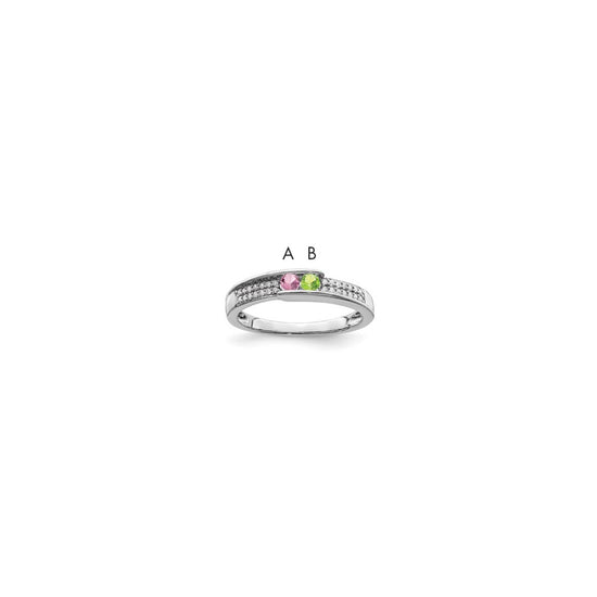 Birthstone and Diamond Mother's Ring