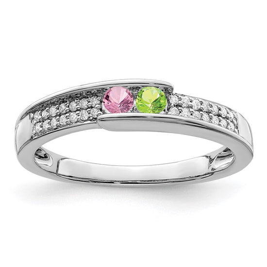 Birthstone and Diamond Mother's Ring