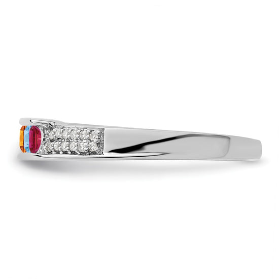 Birthstone and Diamond Mother's Ring