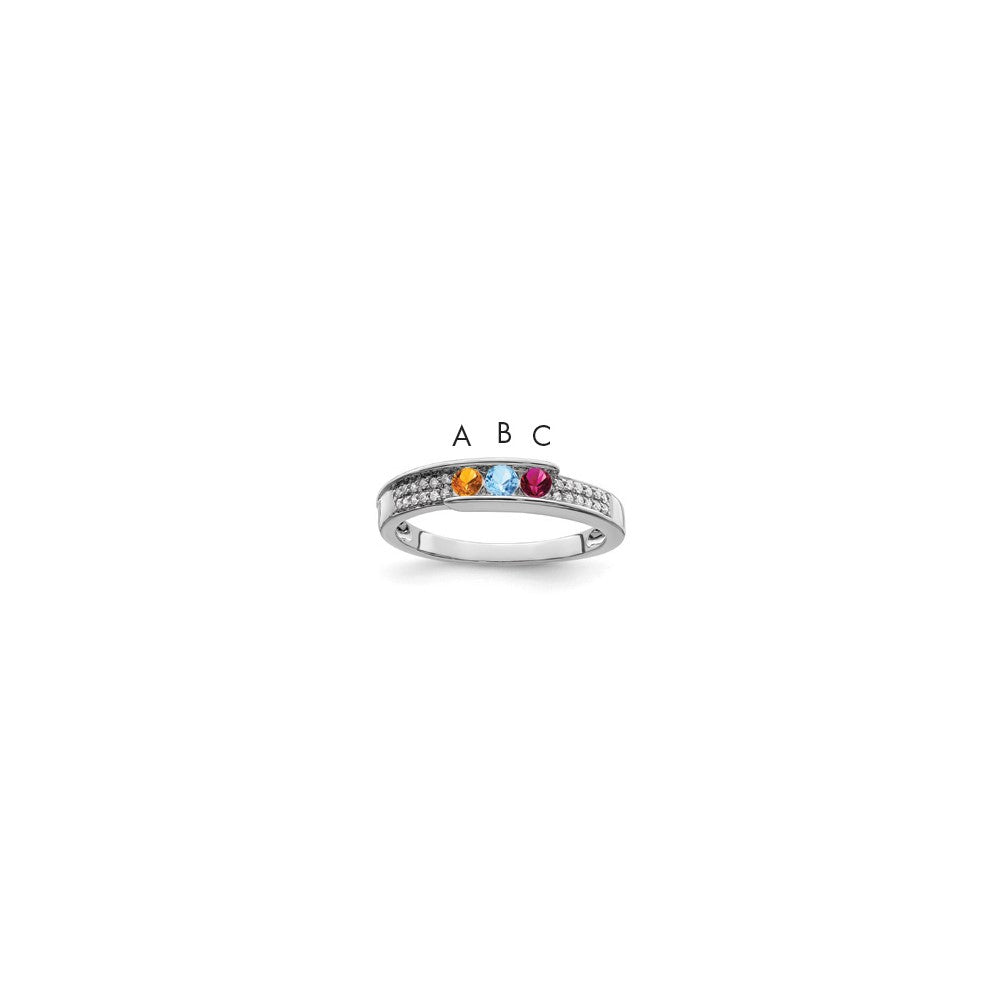 Birthstone and Diamond Mother's Ring
