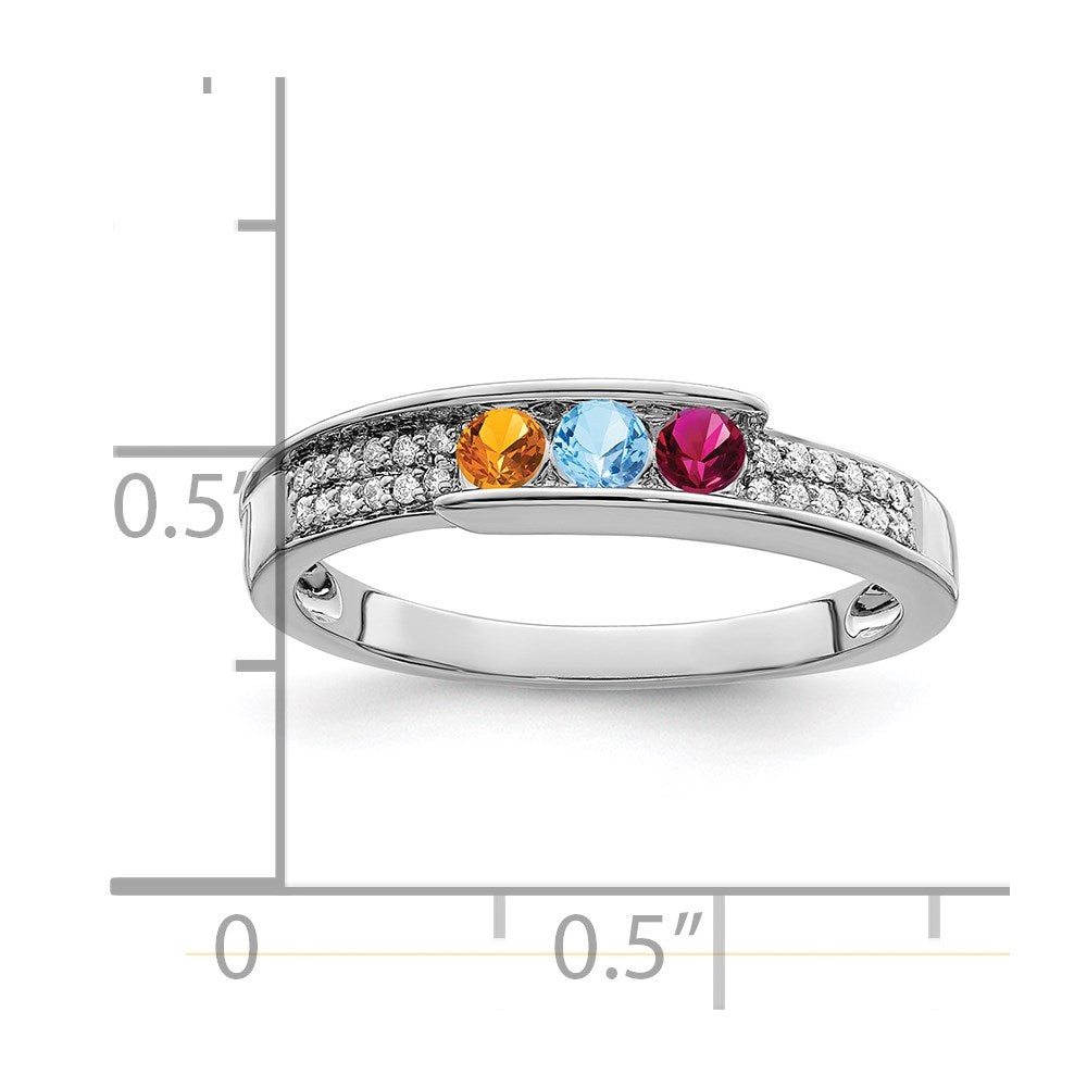 Birthstone and Diamond Mother's Ring