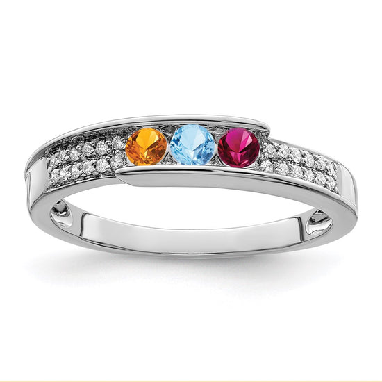 Birthstone and Diamond Mother's Ring