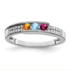 Birthstone and Diamond Mother's Ring
