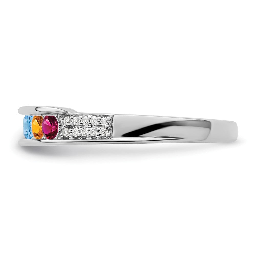 Birthstone and Diamond Mother's Ring