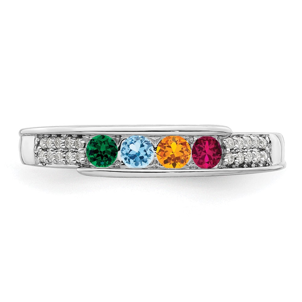 Birthstone and Diamond Mother's Ring