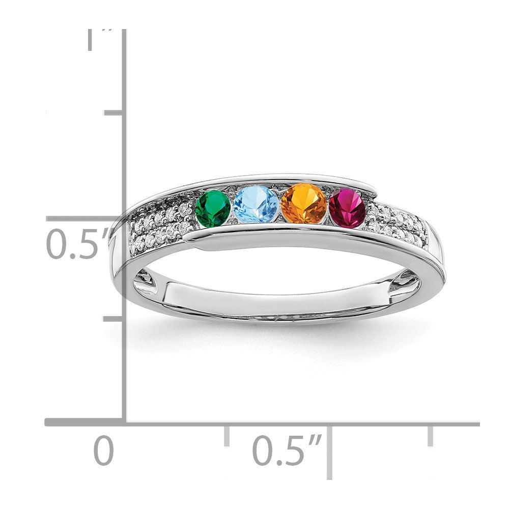 Birthstone and Diamond Mother's Ring