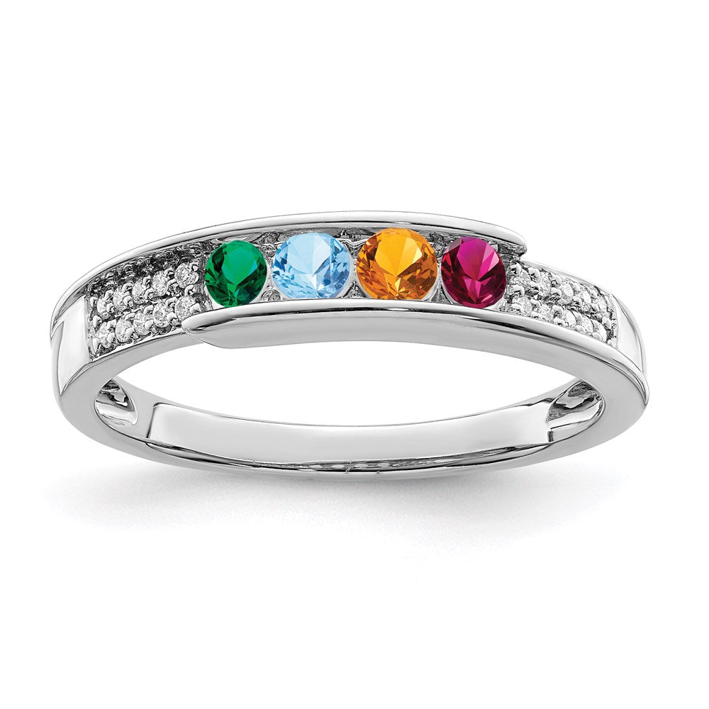 Birthstone and Diamond Mother's Ring