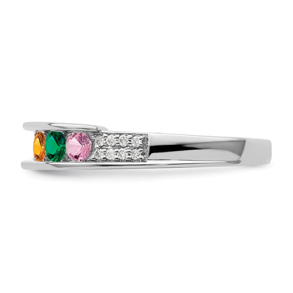 Birthstone and Diamond Mother's Ring