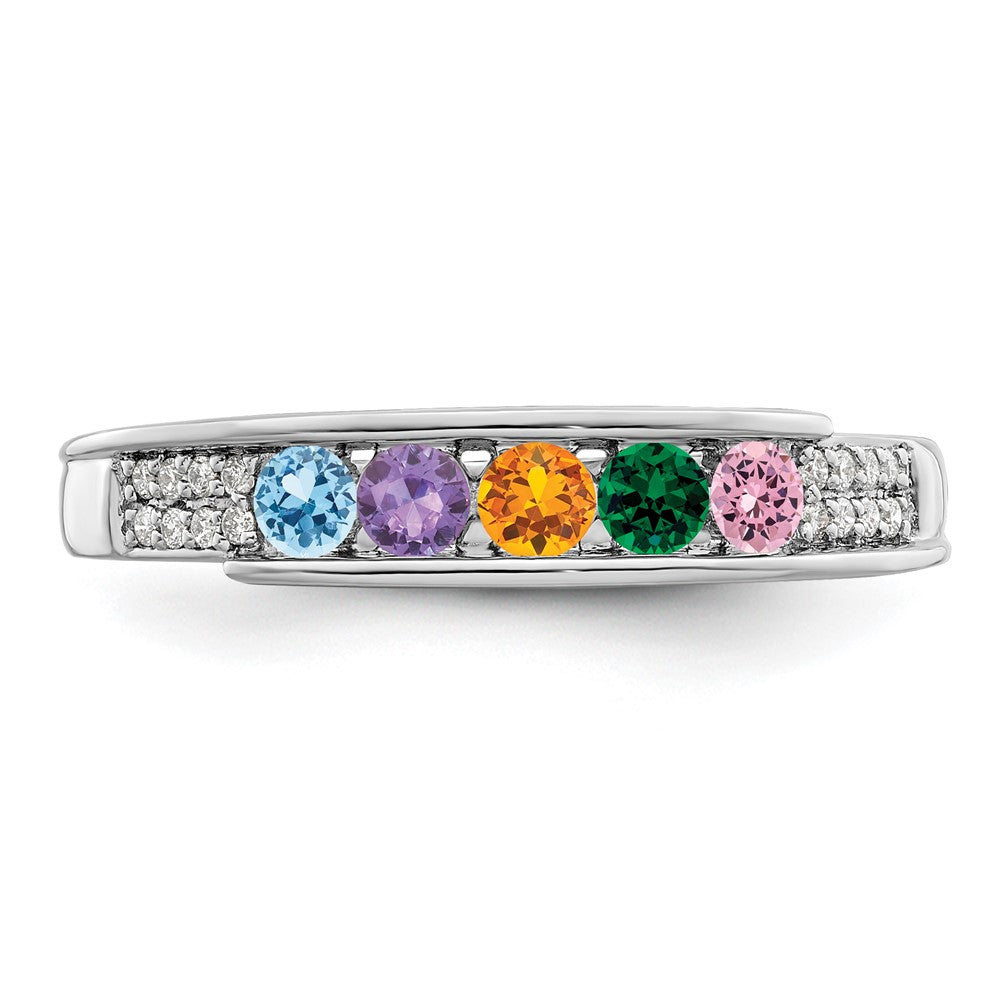 Birthstone and Diamond Mother's Ring