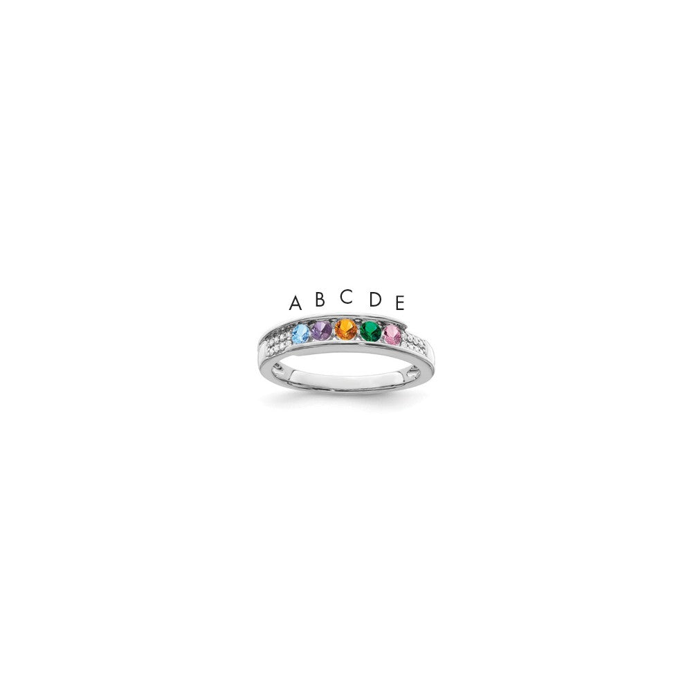Birthstone and Diamond Mother's Ring