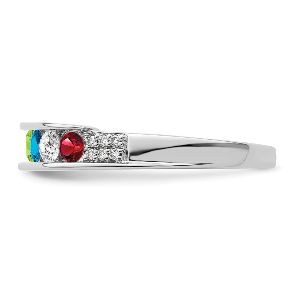Birthstone and Diamond Mother's Ring