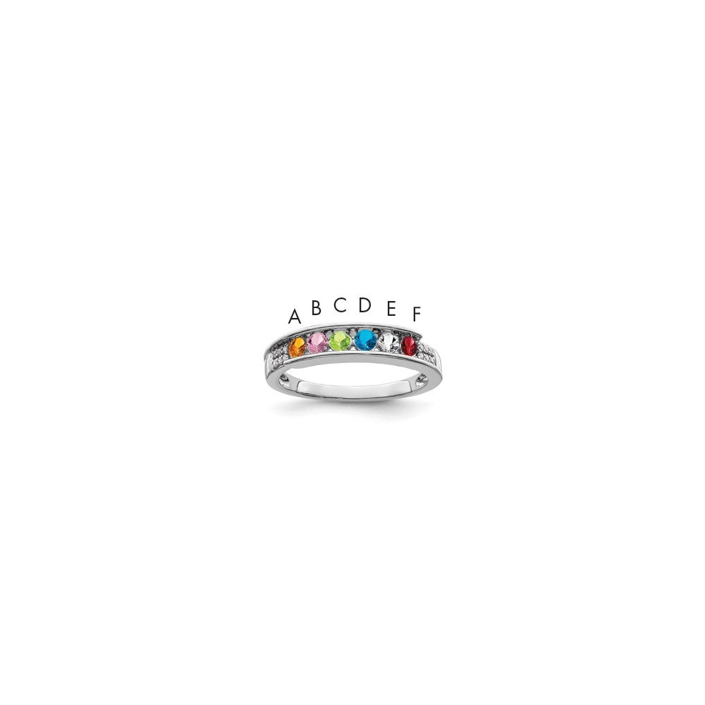 Birthstone and Diamond Mother's Ring
