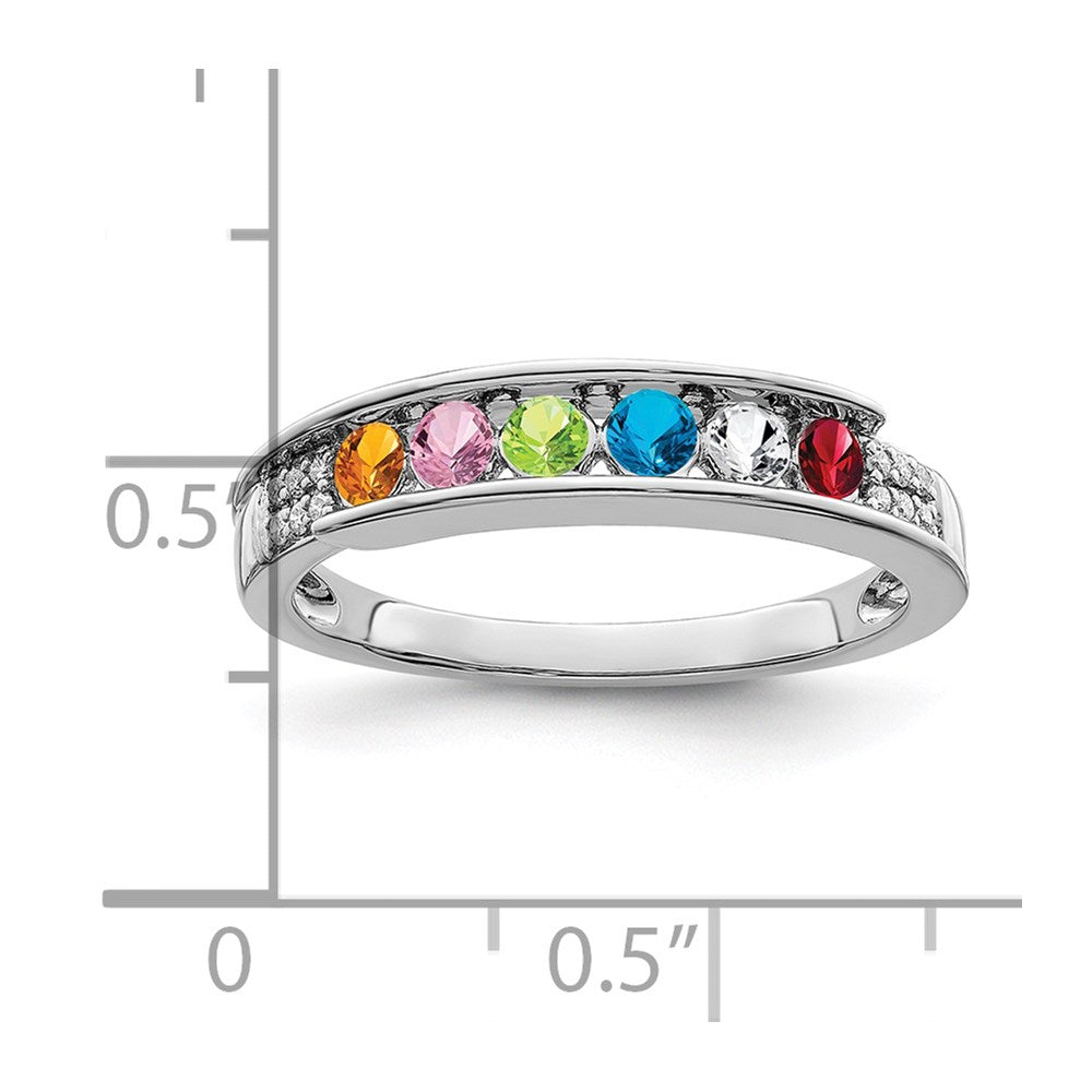 Birthstone and Diamond Mother's Ring