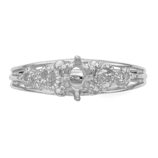 14k White Gold 1 Stone Family Ring Mounting