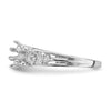 14k White Gold 2 Stone Family Ring Mounting