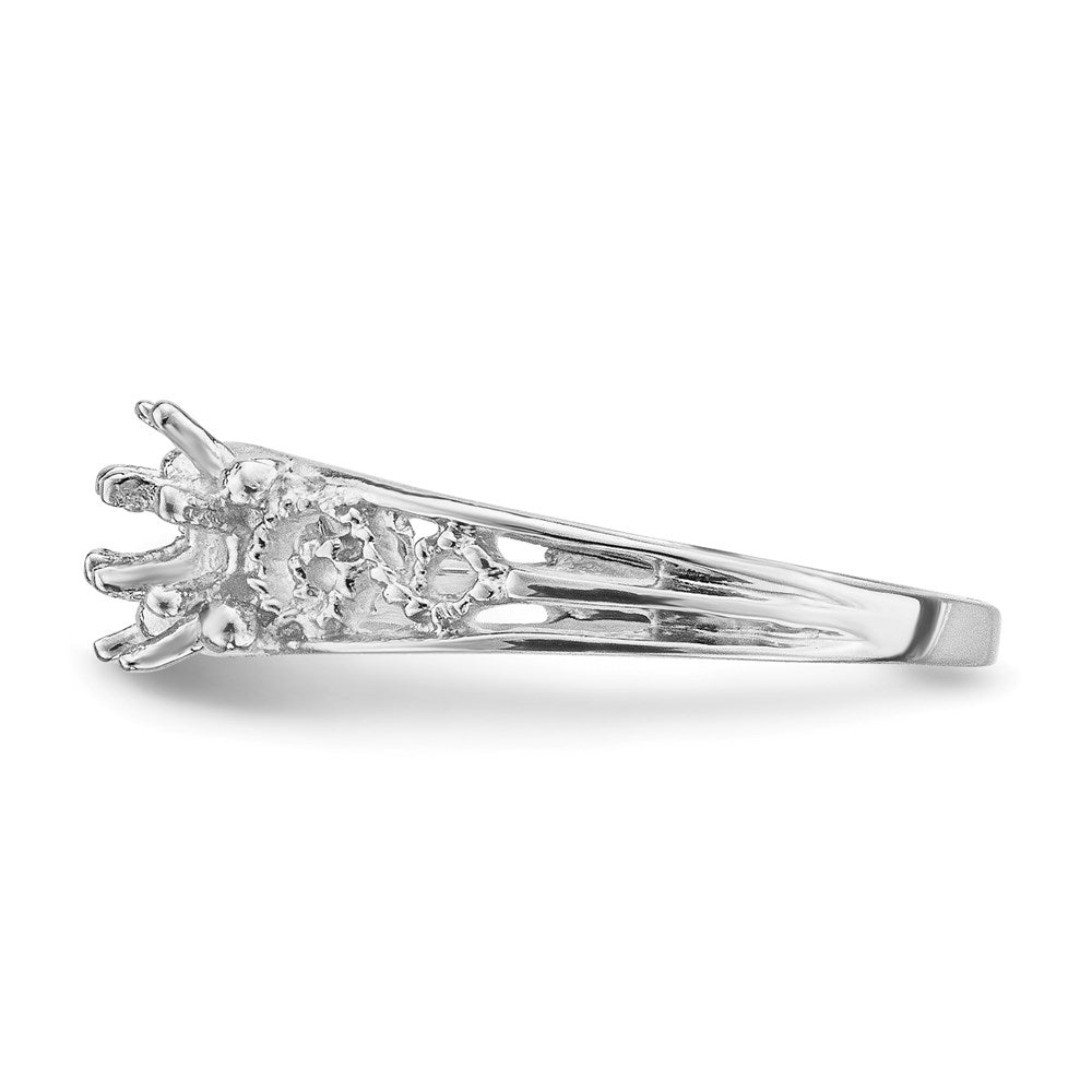14k White Gold 2 Stone Family Ring Mounting