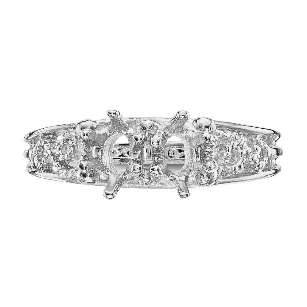 14k White Gold 2 Stone Family Ring Mounting