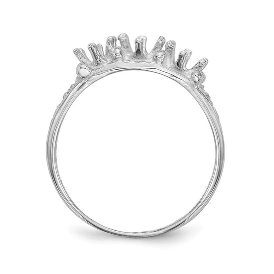 14k White Gold 3 Stone Family Ring Mounting