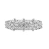 14k White Gold 3 Stone Family Ring Mounting
