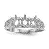 14k White Gold 3 Stone Family Ring Mounting