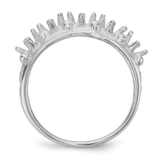 14k White Gold 5 Stone Family Ring Mounting