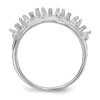 14k White Gold 5 Stone Family Ring Mounting