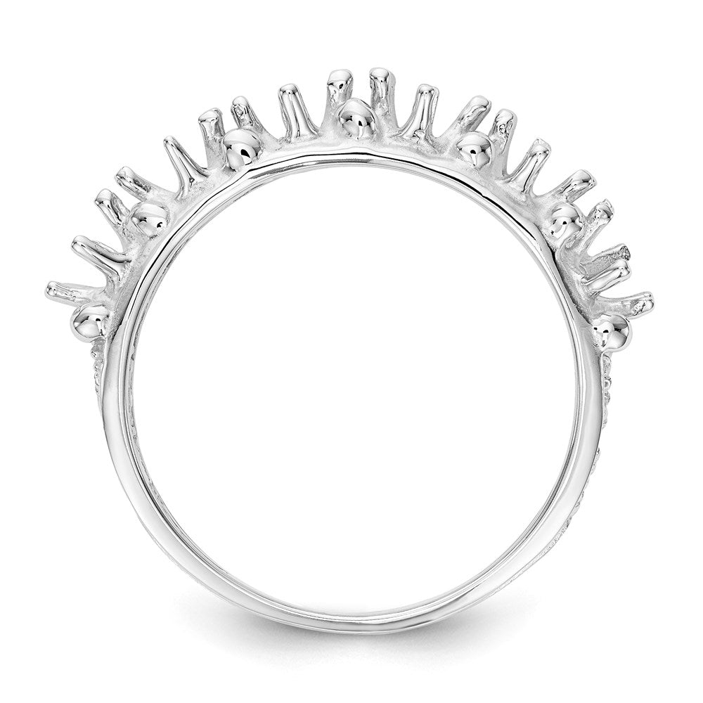 14k White Gold 6 Stone Family Ring Mounting
