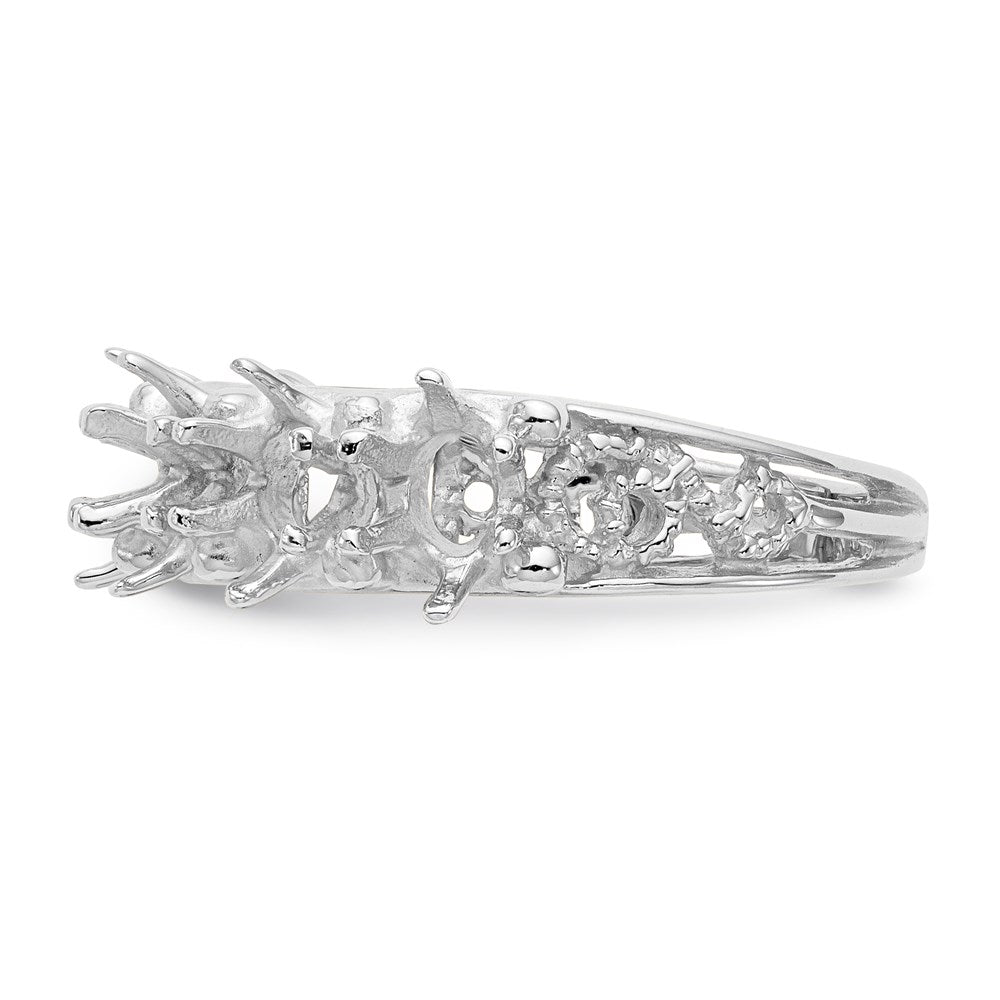 14k White Gold 6 Stone Family Ring Mounting