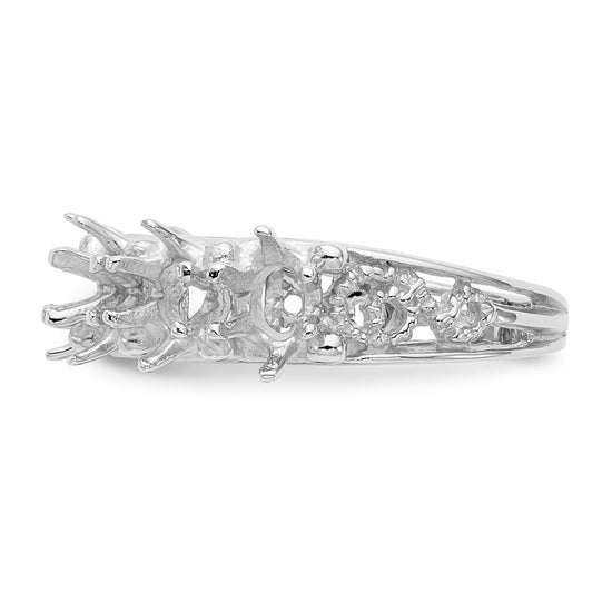 14k White Gold 6 Stone Family Ring Mounting