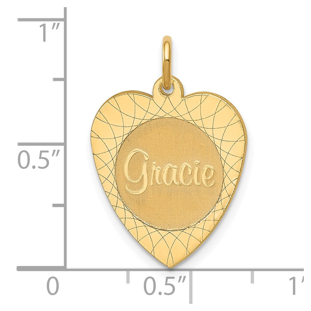 Heart Disc Name Plate Charms
