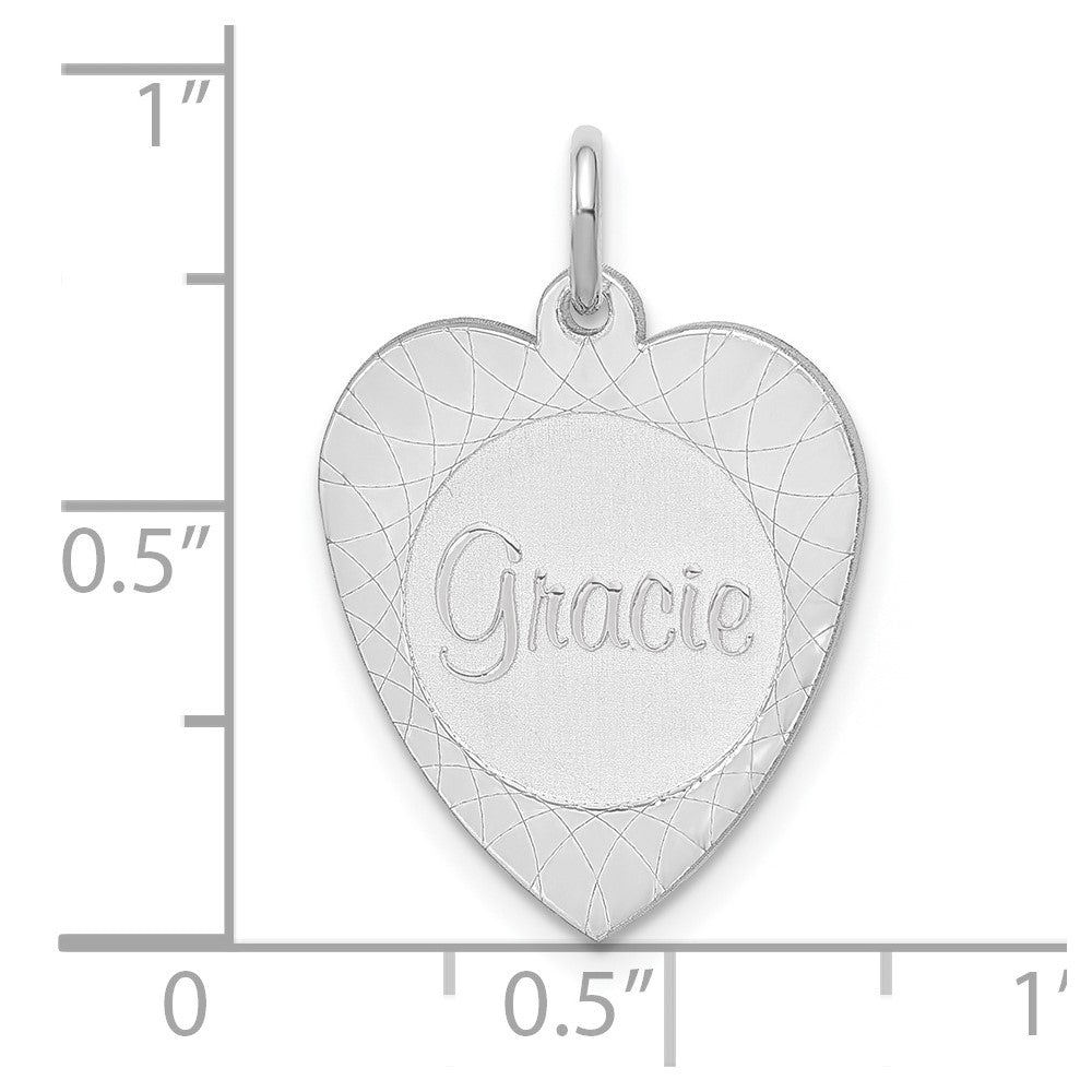 Heart Disc Name Plate Charms