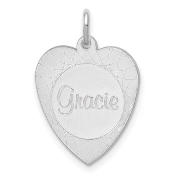 Heart Disc Name Plate Charms