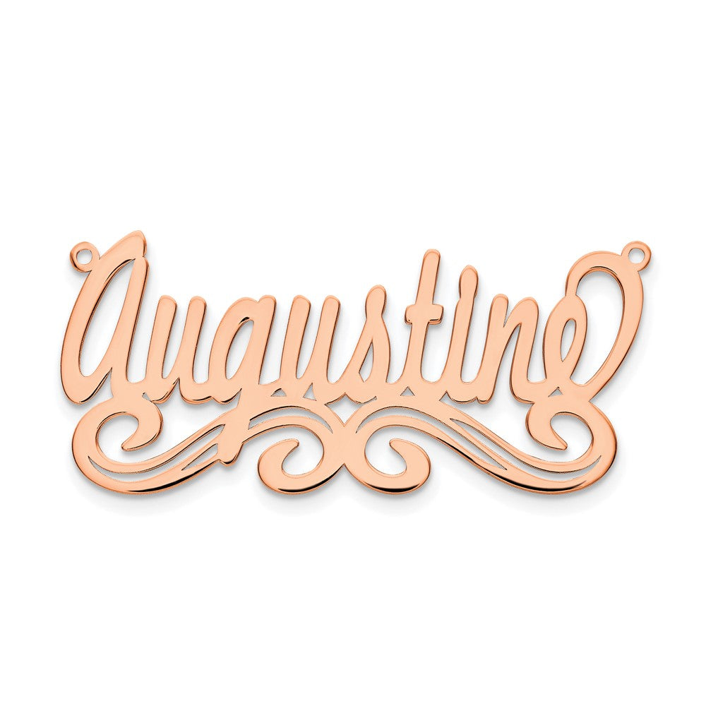 14k Rose Gold Medium Polished Name Plate