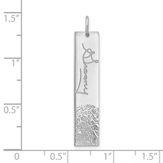Vertical Signature and Fingerprint Charm